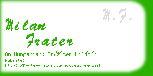 milan frater business card